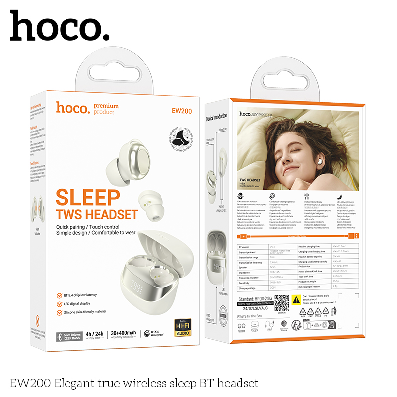 Tai nghe bluetooth HOCO EW200 True wireless kiểu dáng AIRPODS chính hãng [BH 1 năm]