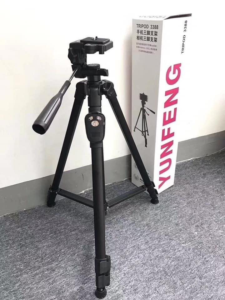 Giá đỡ kẹp điện thoại Tripod 3388 (1.46m) loại 1 xịn 3 Chân máy chụp ảnh cao 1.5m [BH 1 tuần]