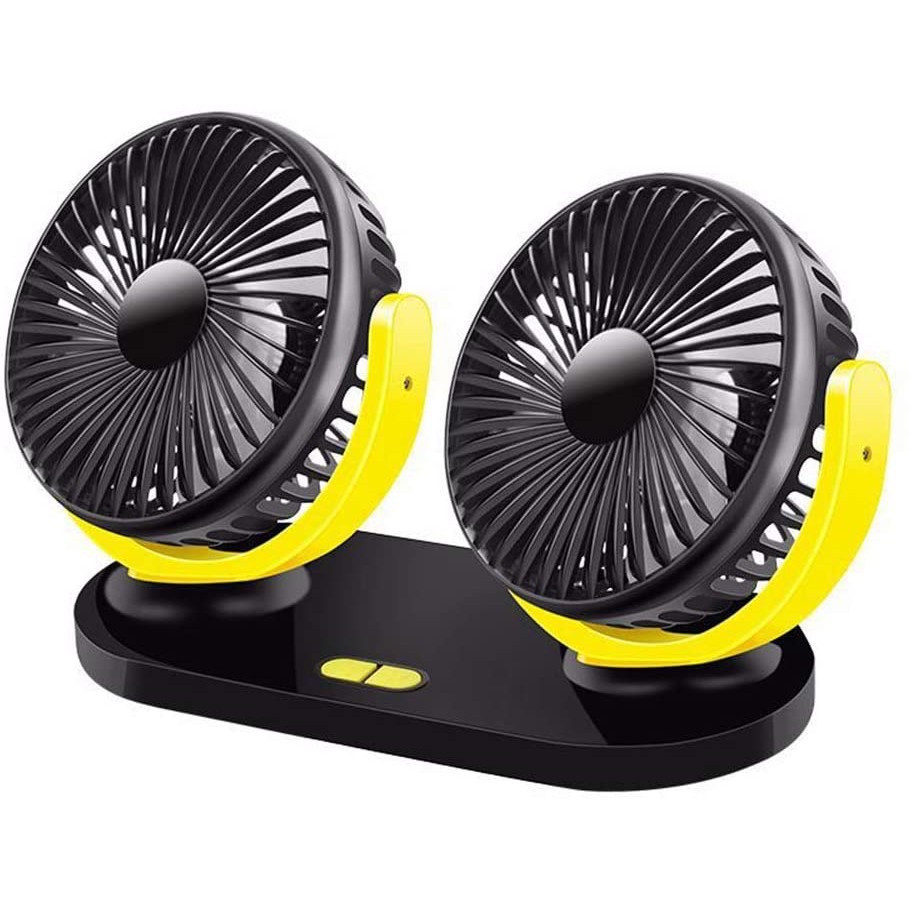 Quạt cặp 24cm để xe hơi / để bàn 10w SuiTu 8037 đôi size to siêu mạnh mát đa hướng nguồn usb cho ô tô [BH 1 tháng]