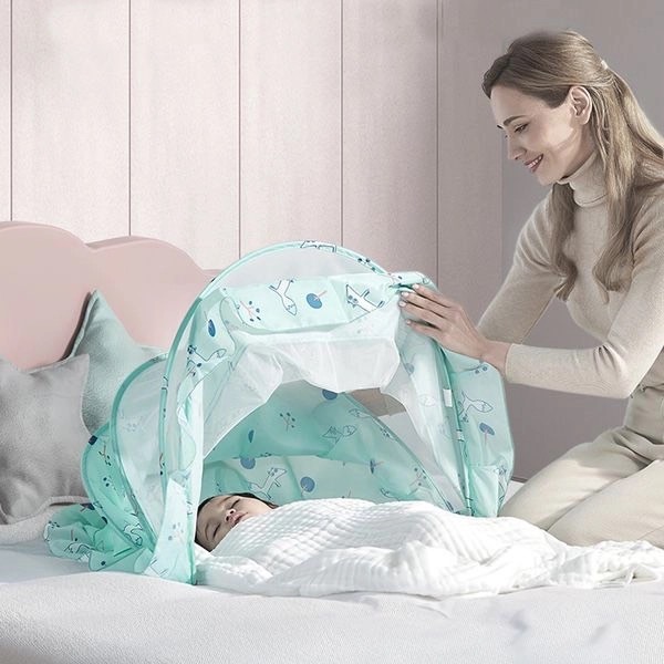Mùng chụp gấp gọn 110 x 60 x 50 cm chống muỗi và côn trùng cho bé [BH: None]