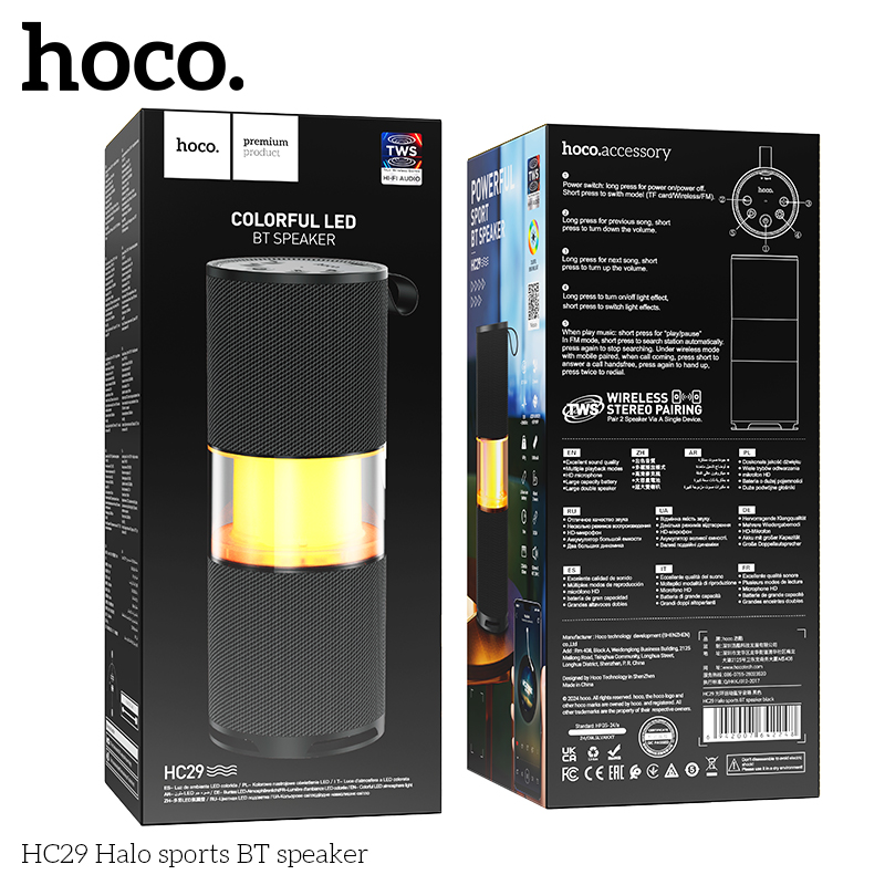 Loa bluetooth HOCO HC29 phiên bản thể thao kèm đèn led siêu đẹp chính hãng [BH 1 Năm]