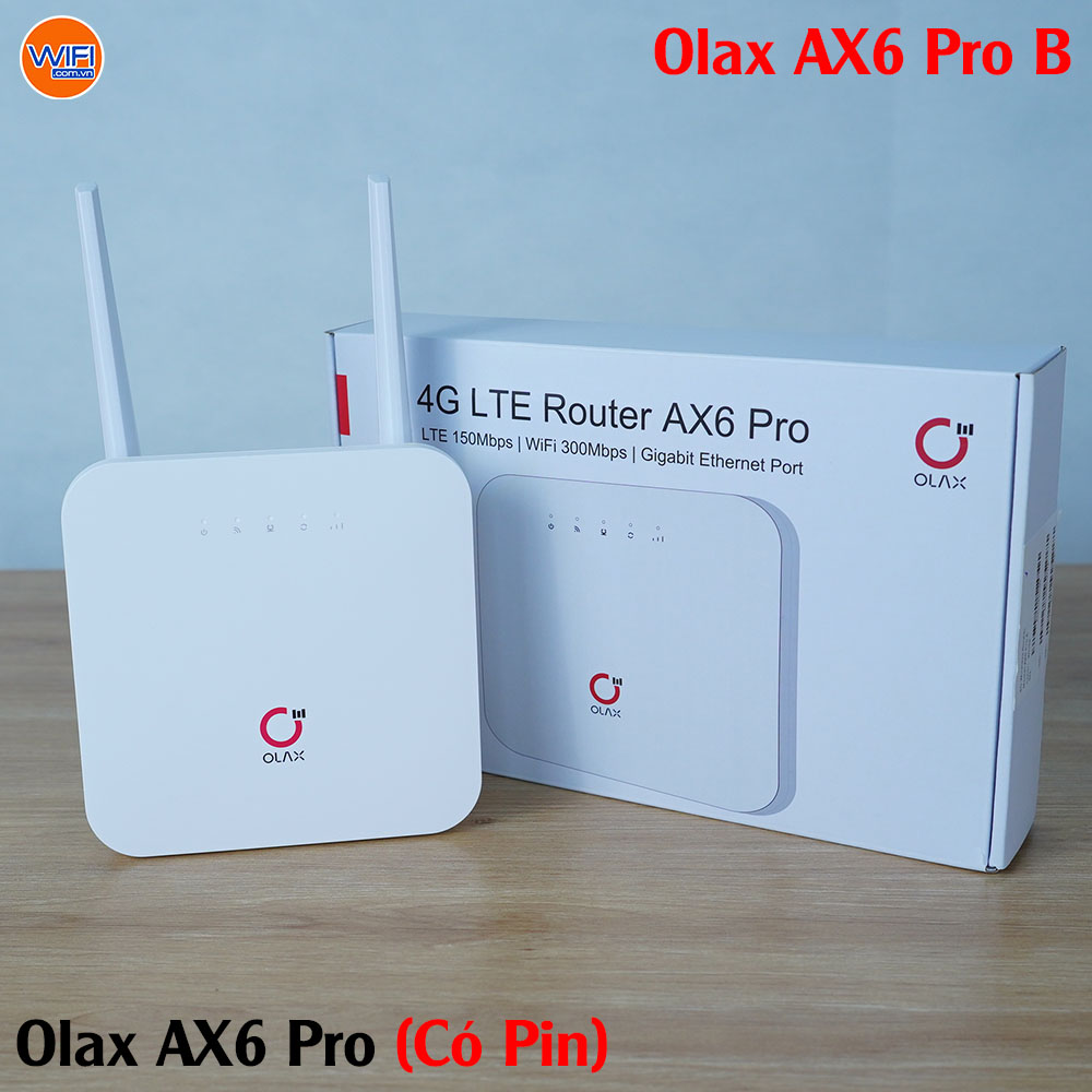 Phát wifi có anten Olax AX6 PROB  Tốc Độ 150Mbps, Cắm Điện Trực Tiếp + Pin 4000mAh, Wifi 300Mbps[BH: 6 THÁNG] 4l5a12
