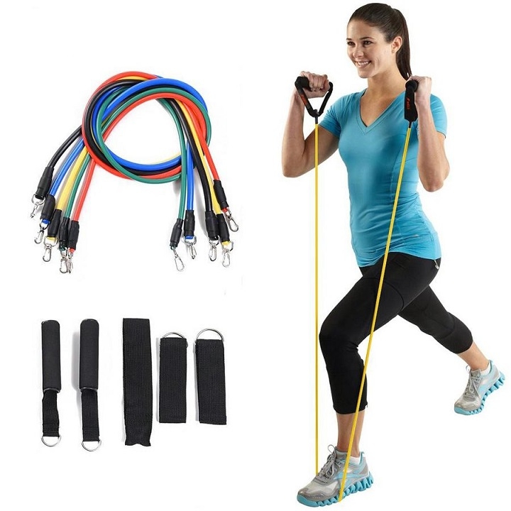 Bộ 5 dây đàn hồi 5 màu hỗ trợ tập Gym tại nhà [BH: NONE]