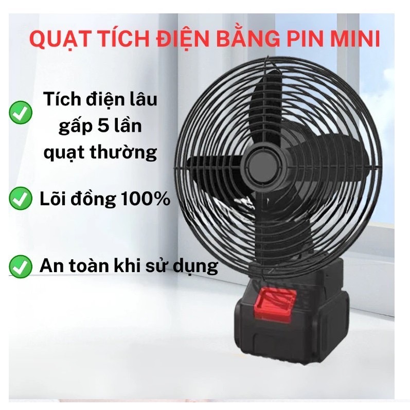 Quạt tích điện 4 cánh mini hạn chế tiếng ồn loại rẻ [BH: 1 tháng]