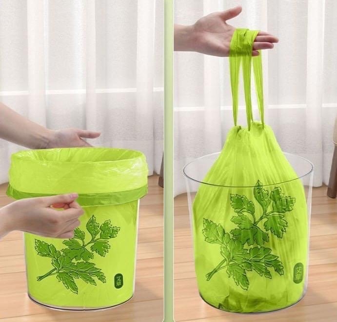 1 cuộn túi đựng rác chứa tinh dầu NGẢI CỨU đuổi muỗi, chống hôi có quai cầm