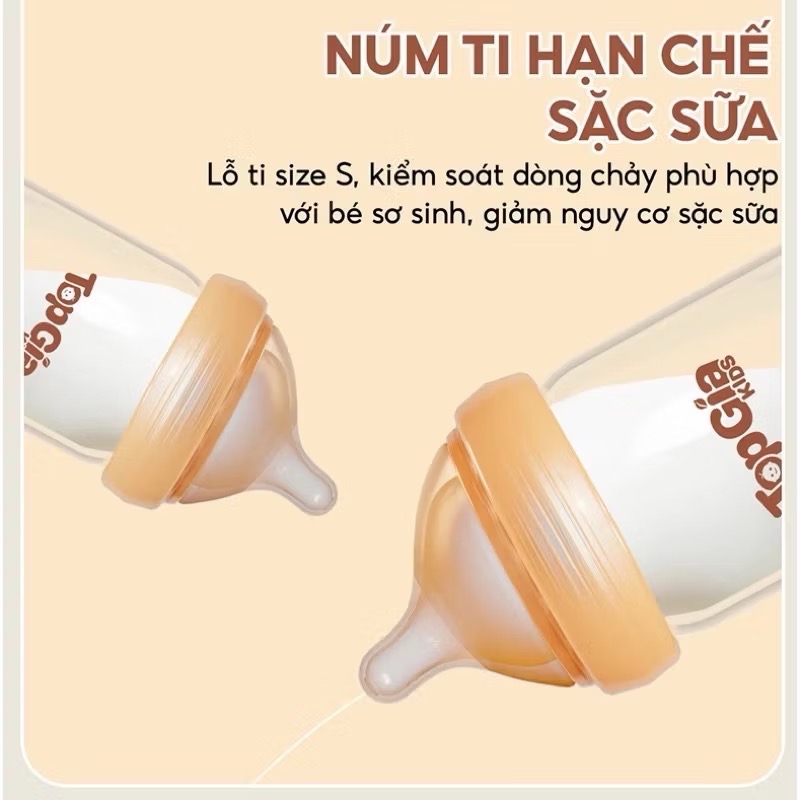 Bình sữa 180ml thuỷ tinh cao cấp Top Gia [BH: None]