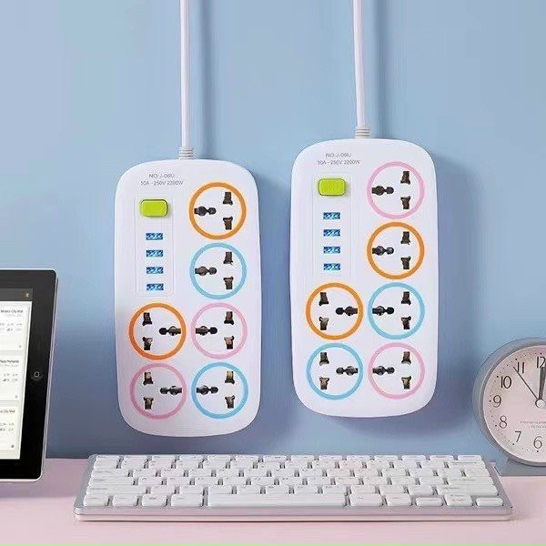 Ổ điện 6 cổng 3 chấu+ 4 cổng usb OC80 / J06U tương thích đa số chân cắm trên thị trường [BH: 1 TUẦN]
