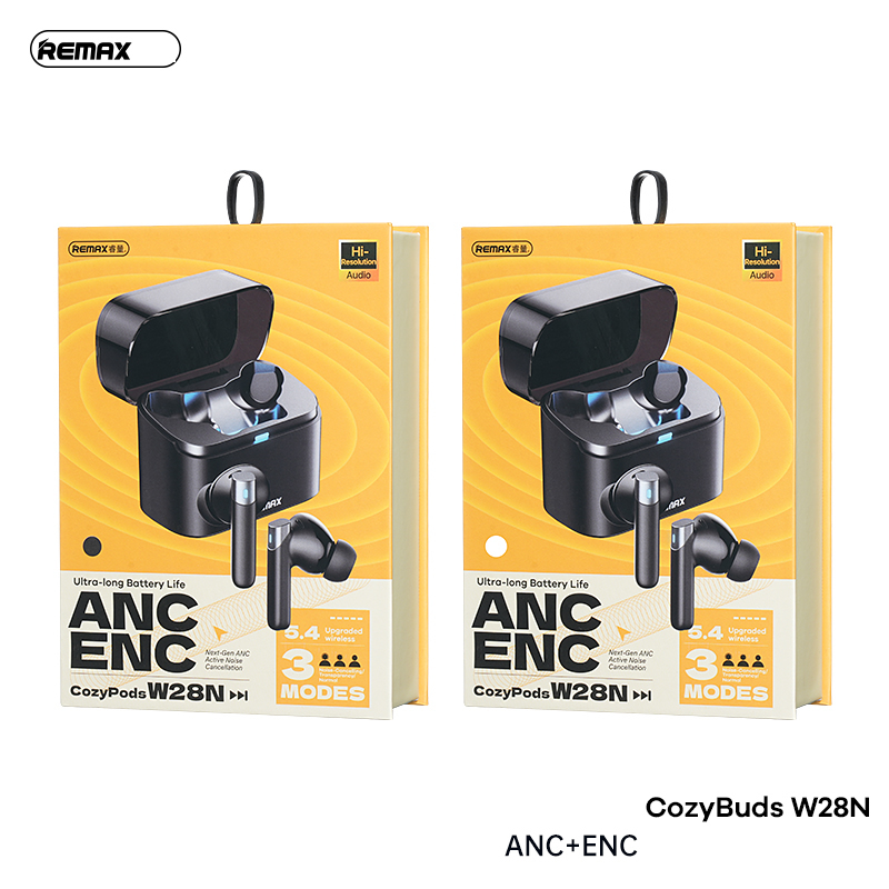 Tai nghe bluetooth REMAX Cozybuds W28N kiểu dáng Airpods True Wireless V5.4 30mAh/350mAh ANC+ENC chính hãng [BH: 1 Năm]