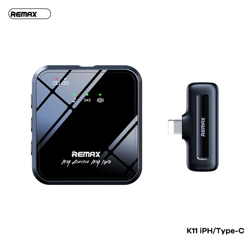 Micro thu âm không dây live stream Remax K11 cổng iPhone 200mAh DSP+ANC chính hãng [BH 1 năm]