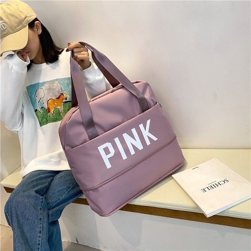Túi đựng quần áo, đựng đồ du lịch PINK  gấp gọn 2 tầng cỡ Lớn - màu ngẫu nhiên theo lô [BH: None]