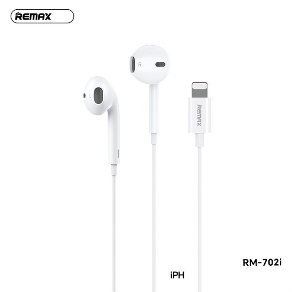 Tai nghe có dây lightning REMAX RM-702i Iphone 7 - Iphone 14 mẫu zin cắm trực tiếp không cần bluetooth chính hãng [Bh 1 Năm]