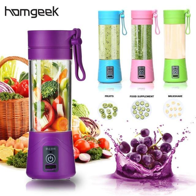 Máy Xay Sinh Tố Mini Cầm Tay Dùng Pin Sạc Tiện Lợi [BH 1 tháng]