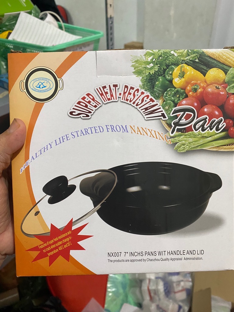 Nồi đất nắp kính chịu nhiệt 8 inch ~ 1.8L dùng kho cá, ăn mì cay tiện lợi