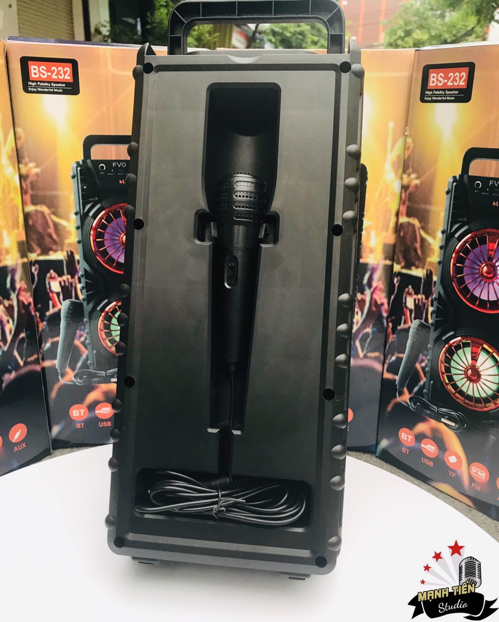 LOA BLUETOOTH KARAOKE BS-232 TẶNG KÈM MIC HÁT [BH 6 THÁNG]
