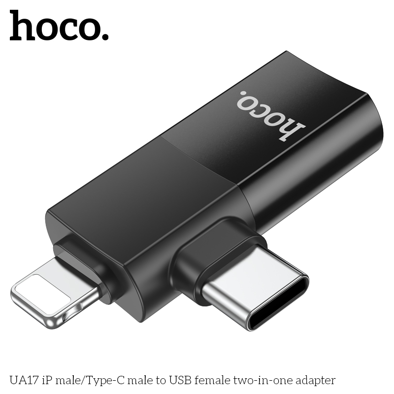 Jack chuyển đổi HOCO UA17 OTG đa năng Type-C vs Lightning ra Usb chính hãng [BH 1 năm]