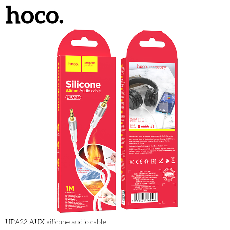Cáp chuyển đổi âm thanh kỹ thuật số silicone UPA22 3.5mm ra 3.5mm chính hãng [BH: 1 NĂM]