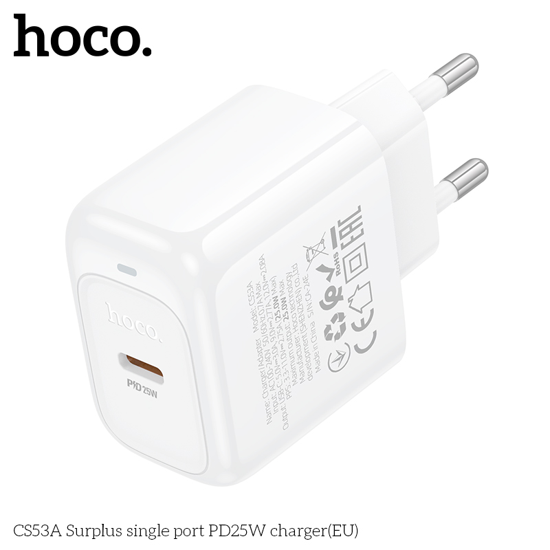 Cóc sạc nhanh 25W Hoco CS53A (1 cổng Type C PD25W) chính hãng [BH 1 Năm]