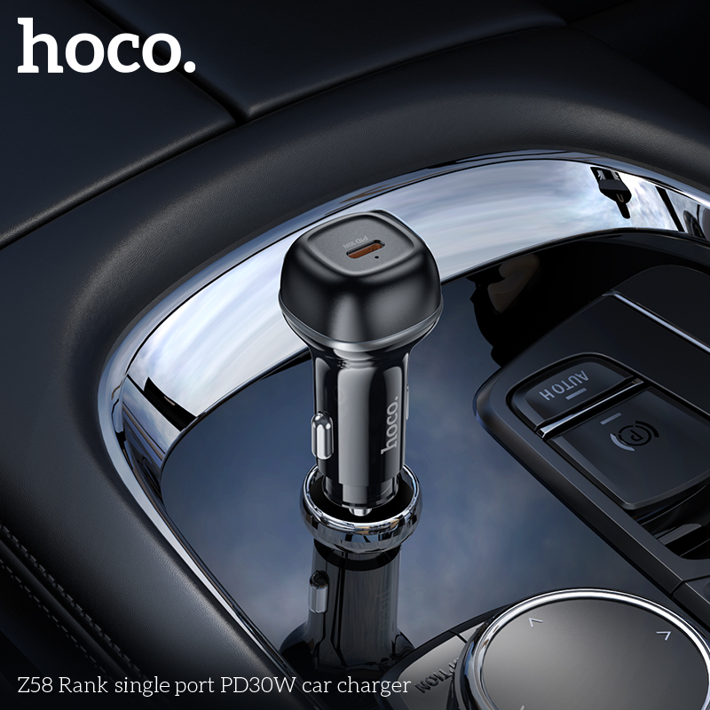 Cóc sạc nhanh xe hơi ô tô 30w HOCO Z58 Rank 1 cổng Type C chính hãng [BH 1 năm]