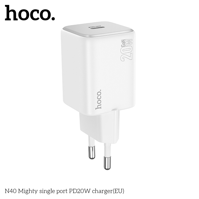 Cóc sạc nhanh 20w Hoco N40 PD 1 cổng type c chính hãng [BH 1 Năm] / pktn sale