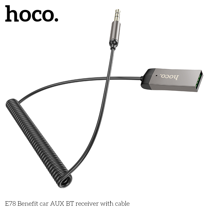 Thiết bị nhận tín hiệu âm thanh bluetooth 5.3 với giắc cắm 3.5 cho xe hơi Hoco E78 chính hãng [BH 1 năm]