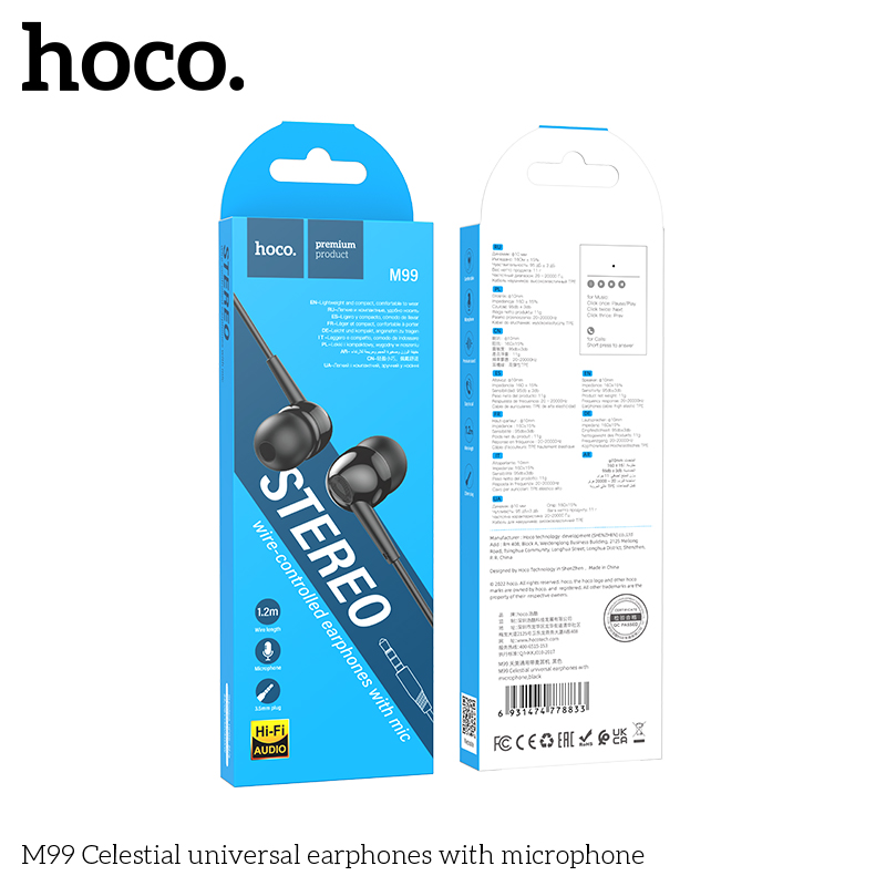 Tai nghe có dây 3.5 nhét tai HOCO M99 chính hãng [BH 1 năm]