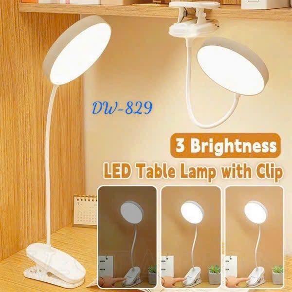 Đèn học kẹp bàn tích điện DENGWU DW-829 3 chế độ sáng [BH: 1 TUẦN] 1l9c12
