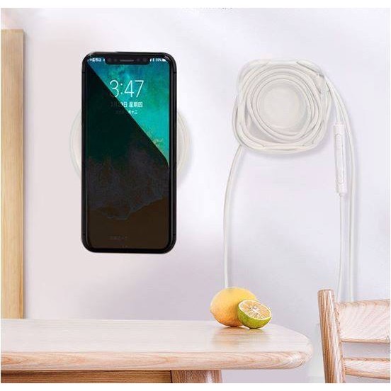 Miếng dán Gel Pad vuông hỗ trợ điện thoại, dán đồ dùng đa năng , có khe quấn cáp sạc