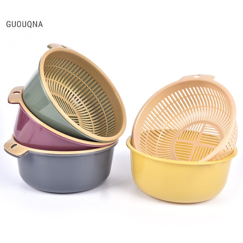Bộ thau kèm rổ ráo nước rau, củ, quả trái cây tiện lợi size 16cm [BH: NONE] / pktn sale