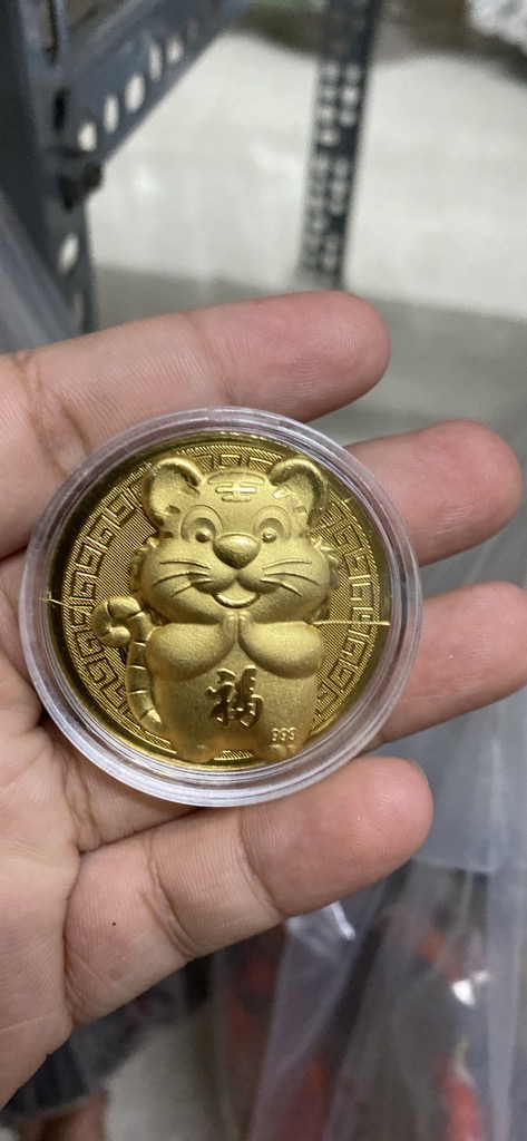 Hàng lưu niệm mô phỏng Đồng Xu Cọp năm Dần mang tài lộc, may mắn [BH: None] / pktn sale
