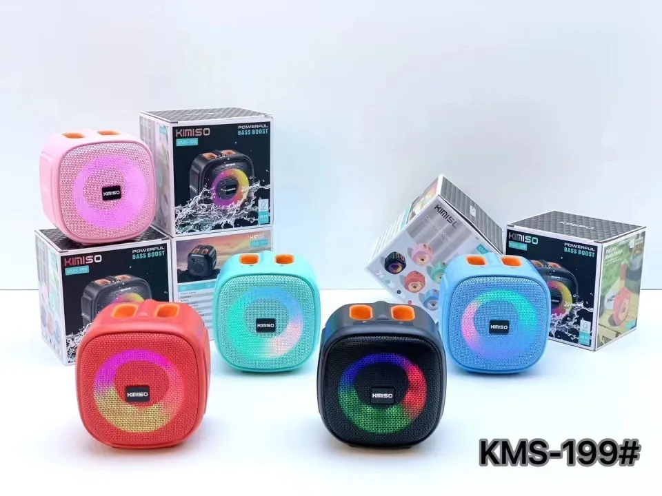 Loa bluetooth KIMISO KMS-199 PowerFull Bass Boost chống nước, có đèn led RGB siêu đẹp, nghe cực hay chính hãng [BH 6 tháng] / pktn sale