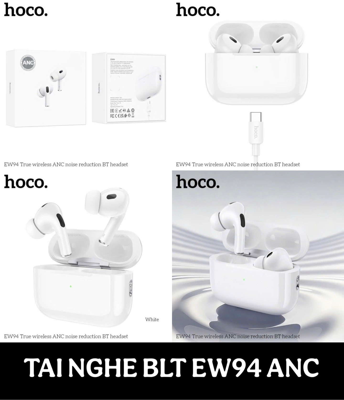 Tai nghe Bluetooth ANC Hoco Ew94 có nút cao su