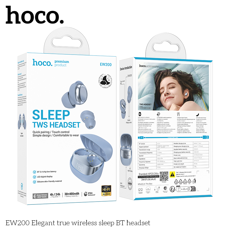 Tai nghe bluetooth HOCO EW200 True wireless kiểu dáng AIRPODS chính hãng [BH 1 năm]