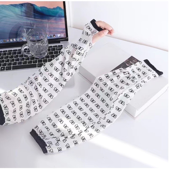 Găng tay chống nắng nữ kiểu Hàn Quốc mới 2024 thun lạnh- họa tiết ngẫu nhiên- m201 [BH: NONE]