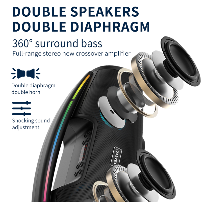 Loa bluetooth karaoke BK100 có led kèm micro hát có dây chính hãng [BH 3 tháng]