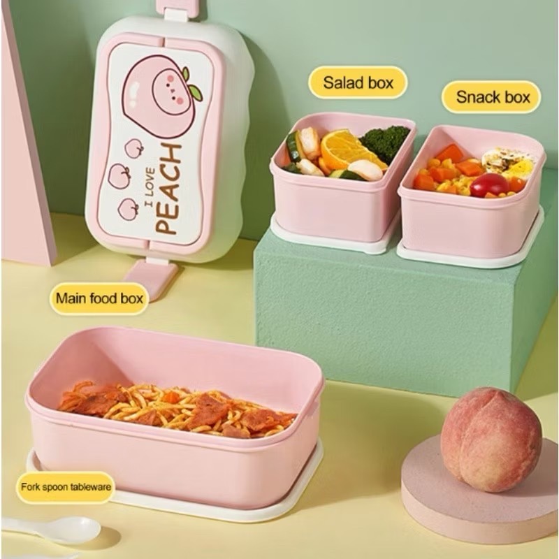 Hộp nhựa trái cây 2 lớp 2 tầng 3 ngăn đựng cơm, thức ăn, trái cây đa năng- MẪU VỀ NGẪU NHIÊN [BH: NONE] 1l1a9