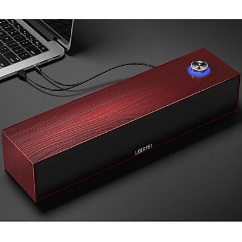 Loa BLUETOOTH LEERFEI 3513 gỗ loại dài có led siêu hay [BH 3 tháng]