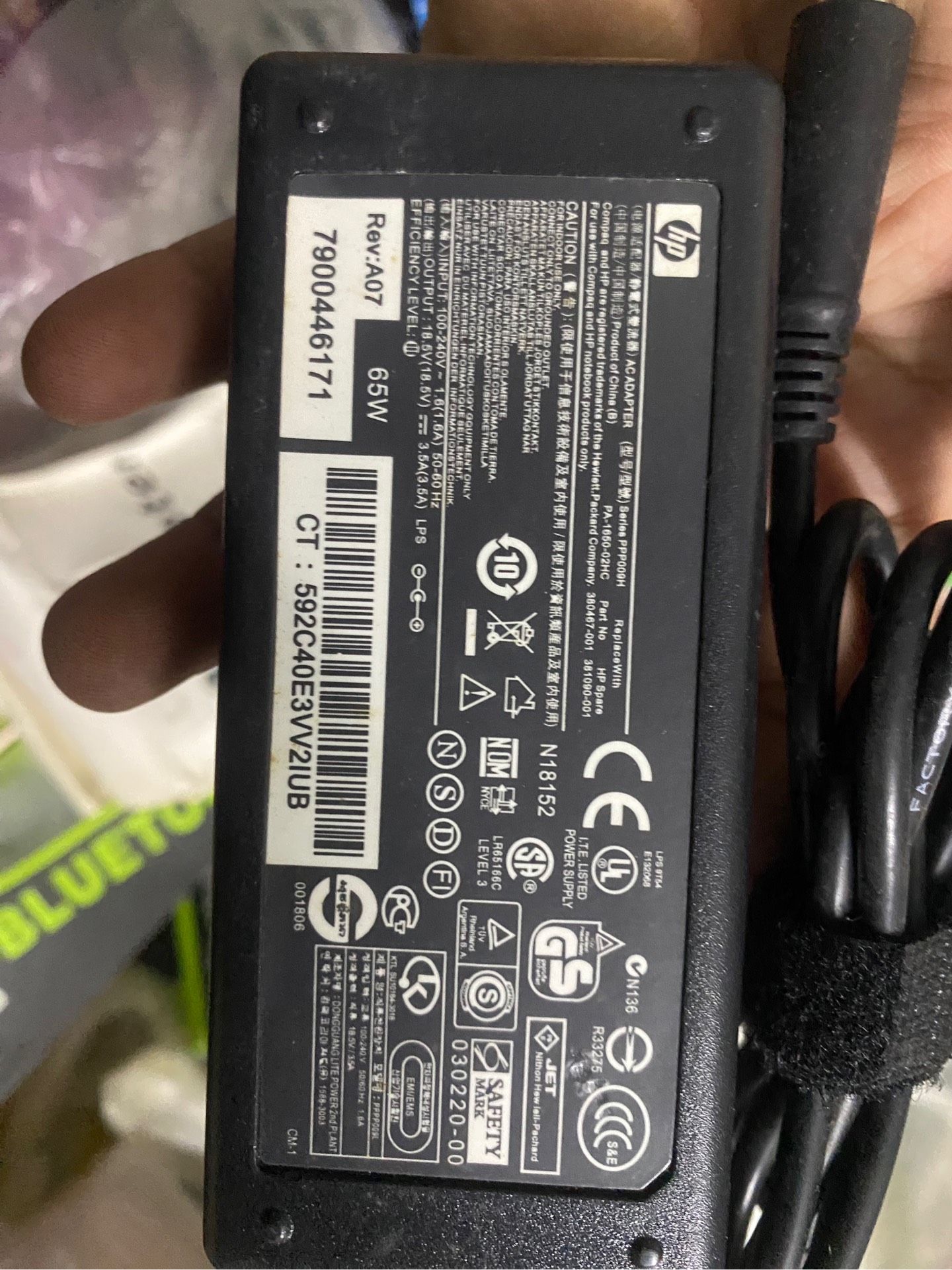 Sạc adapter 65W laptop HP SẠC (LAPTOP HP 65W (18.5V - 3.5A) - HÀNG CHÍNH HÃNG CHẤT LƯỢNG CAO)