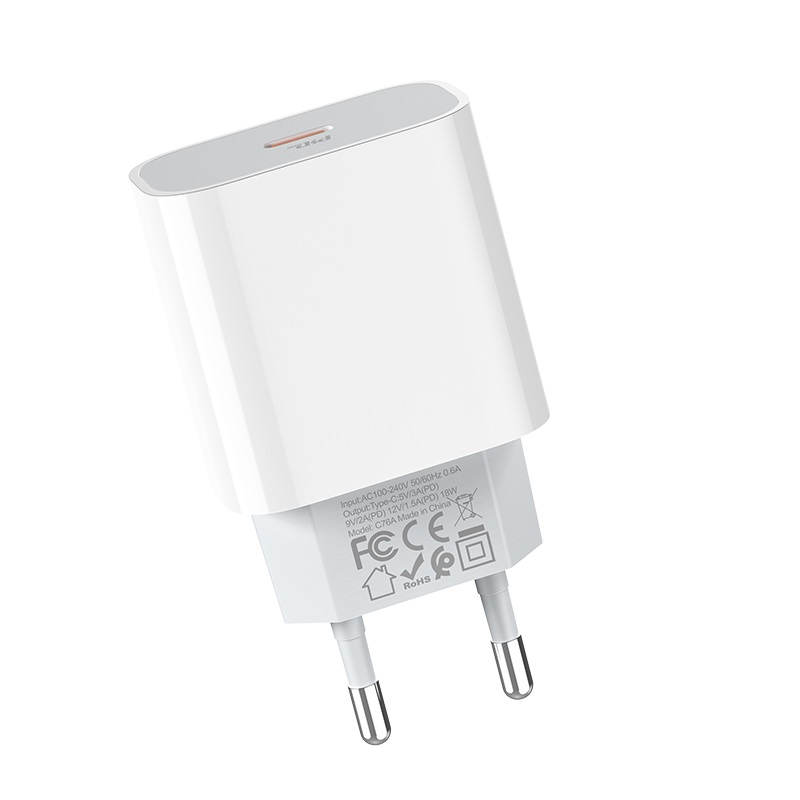 Cóc sạc nhanh 20w HOCO C76A Plus (1 cổng Type-C PD20W) chính hãng [ BH 1 NĂM]