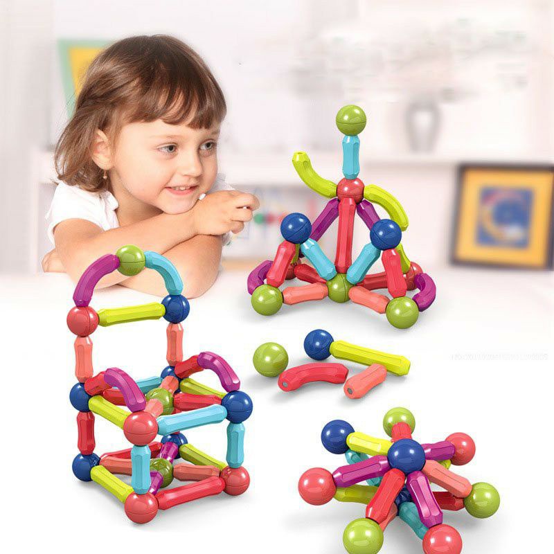 Bộ đồ chơi xếp hình nam châm 64 chi tiết cho bé phát triển trí tuệ [BH: NONE]