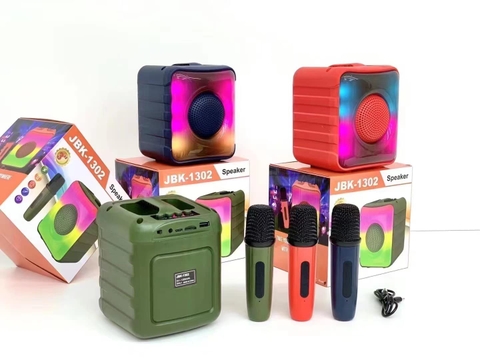 Loa bluetooth karaoke  JBK-1302 LED RGB, tặng kèm 1 micro không dây [BH: 3 THÁNG]
