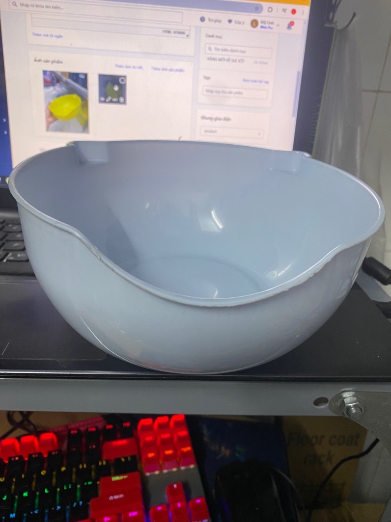 Thau đựng trái cây, rửa rau thau nhựa 18x21x8cm miệng phễu dễ thoát nước tiện lợi [BH: NONE]