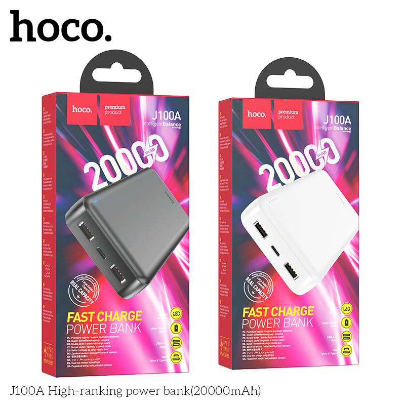 Pin sạc dự phòng HOCO J100A 20.000mAh (sạc dự phòng) chính hãng [BH 1 năm]