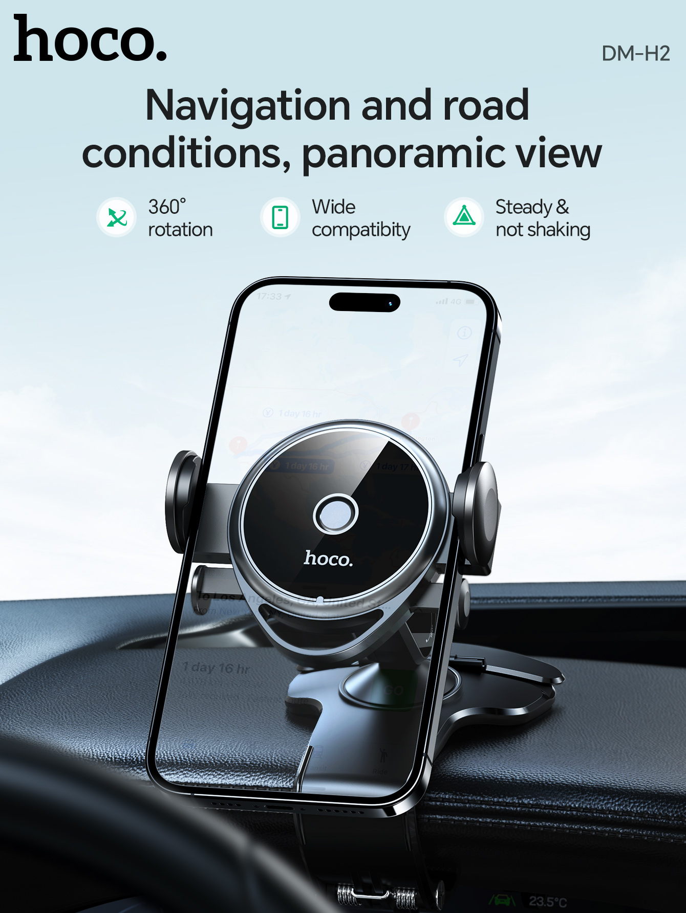 Giá đỡ điện thoại gắn Taplo bảng điều khiển trên xe hơi ô tô HOCO DM-H2 chính hãng [BH 1 năm]