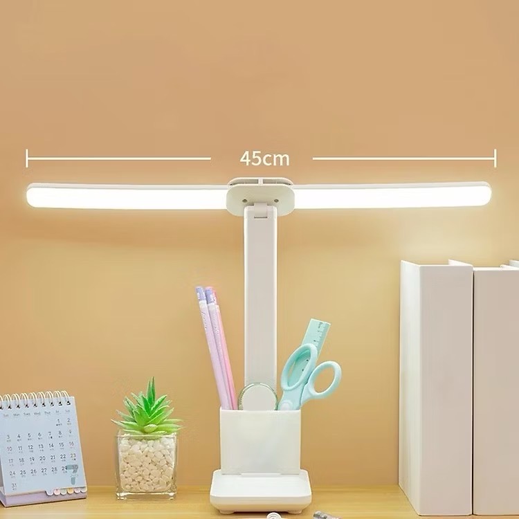 Đèn học 3in1 kiêm hộp bút, giá đỡ điện thoại đèn bàn chống cận 2 LED riêng biệt tiện lợi [BH: 1 TUẦN] 1l1a9
