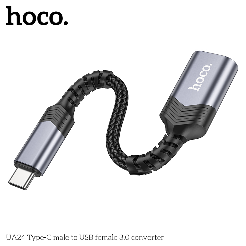 Jack chuyển đổi HOCO UA24 Type-C ra USB OTG chính hãng [BH 1 năm]