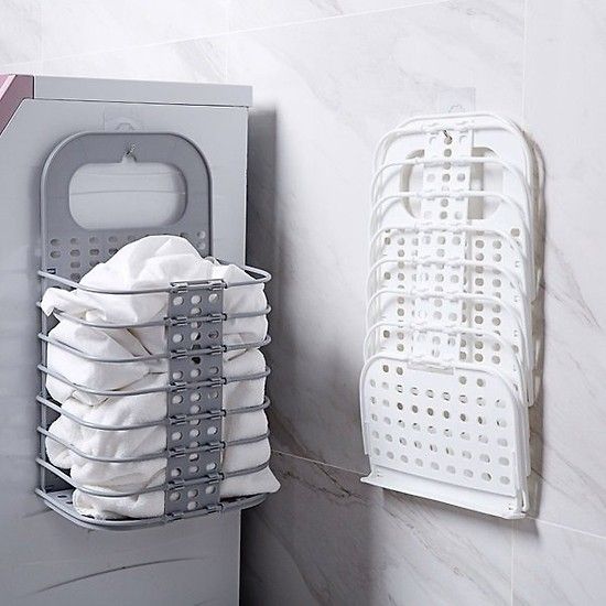 Sọt Giỏ Đựng Đồ, Quần Áo Vật Dụng Treo Tường Nhựa PP Gấp Gọn Tiện Dụng