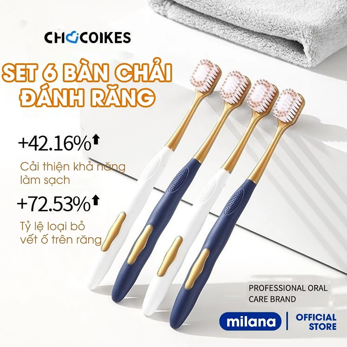 Vỉ 6 bàn chải đánh răng nhà tắm lông mềm phối 2 màu lông mềm [BH: NONE]