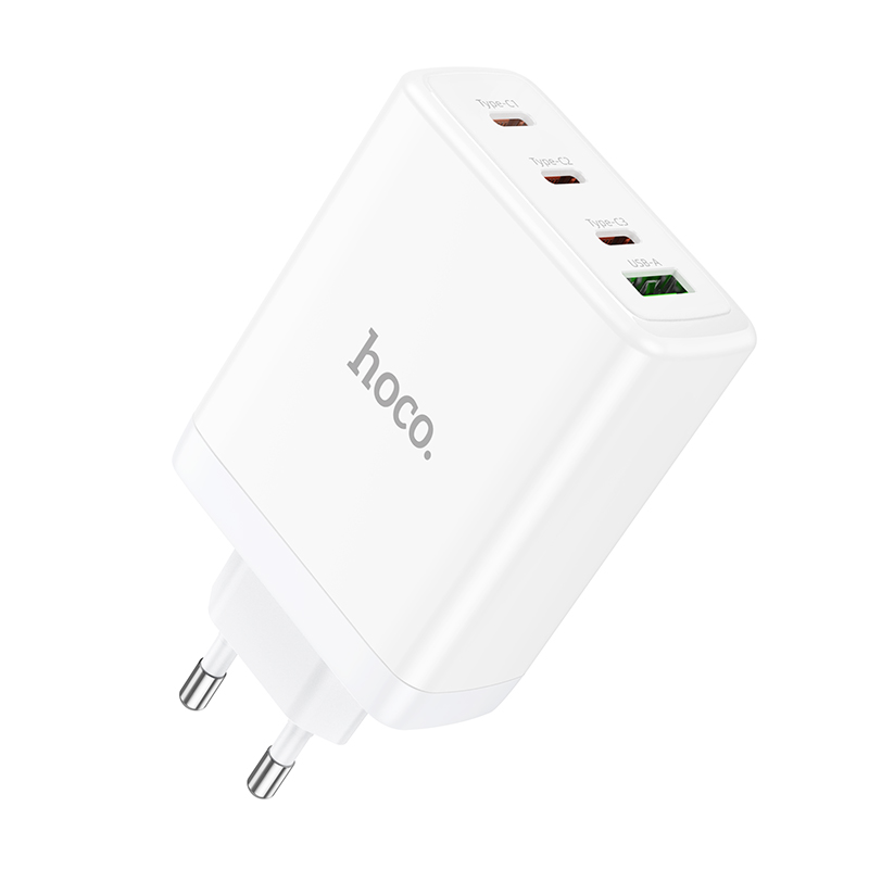 Cóc sạc nhanh 100W Hoco N31 (EU) 4 cổng (1 cổng Usb A + 3 cổng Type C), sạc được Laptop chính hãng [BH: 1 NĂM]