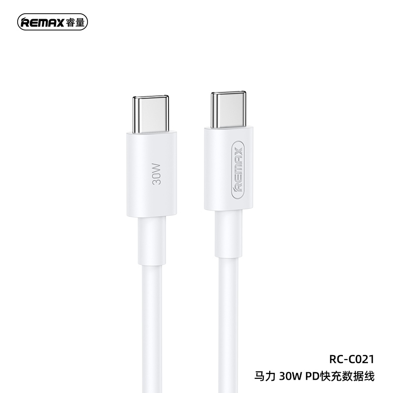 Cáp sạc nhanh 30w Remax RC-C021 (c-c 1m) 2 đầu type-c chính hãng [BH 1 năm]
