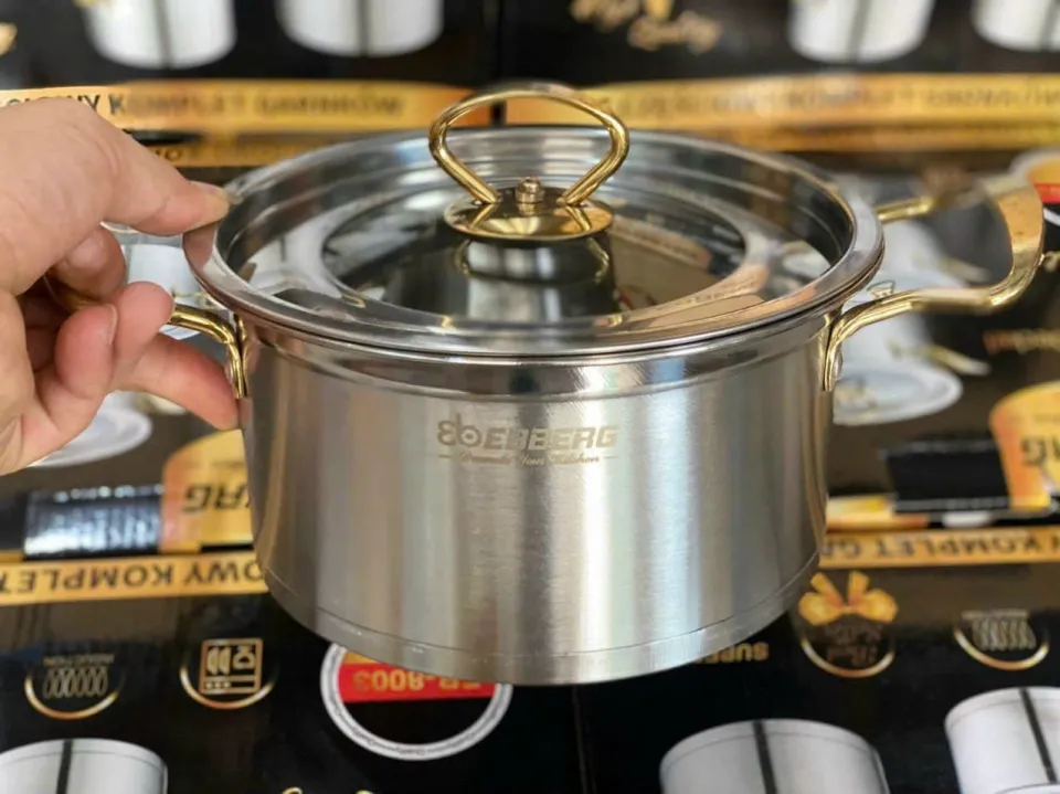 Bộ 3 nồi inox châu âu EBBERG cao cấp dùng cho mọi loại bếp (bếp gas, bếp hồng ngoại,...)